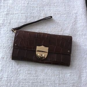RLL ralph lauren croc leather wallet